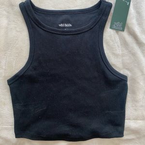 Black Cropped Tank Top